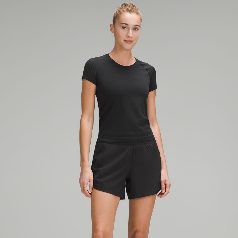Black Lululemon Swiftly Tech Short-Sleeve Shirt Race Length